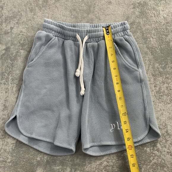 YoungLA Shorts Mens Small Blue Waffle Knit Relaxed Loungewear Workout 127 - Picture 2 of 9